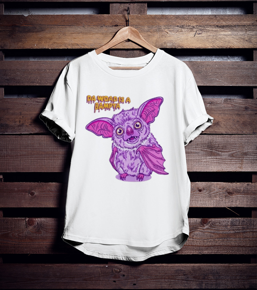 Da Woad Is A Bampya Purple Bat Vampire Cartoon T-Shirt