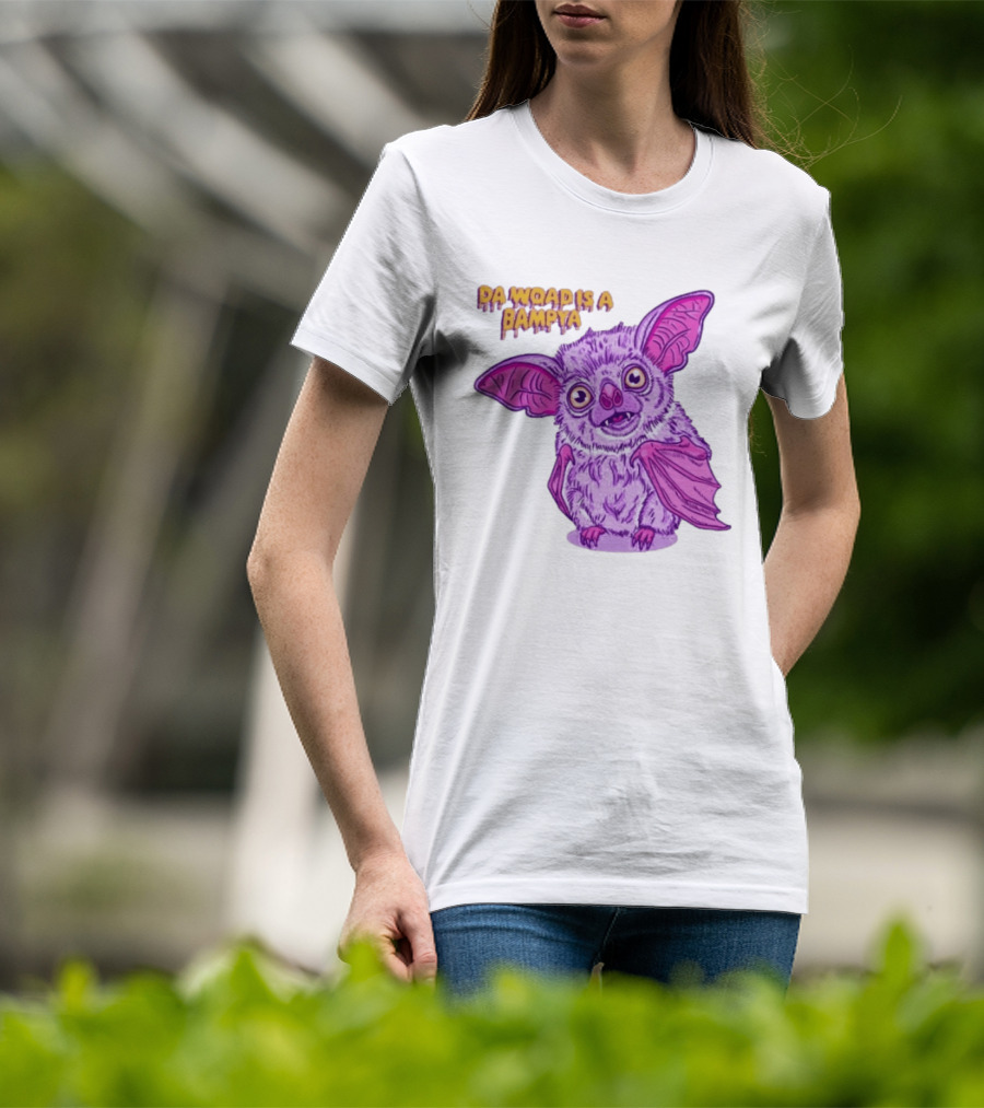 Da Woad Is A Bampya Purple Bat Vampire Cartoon T-Shirt