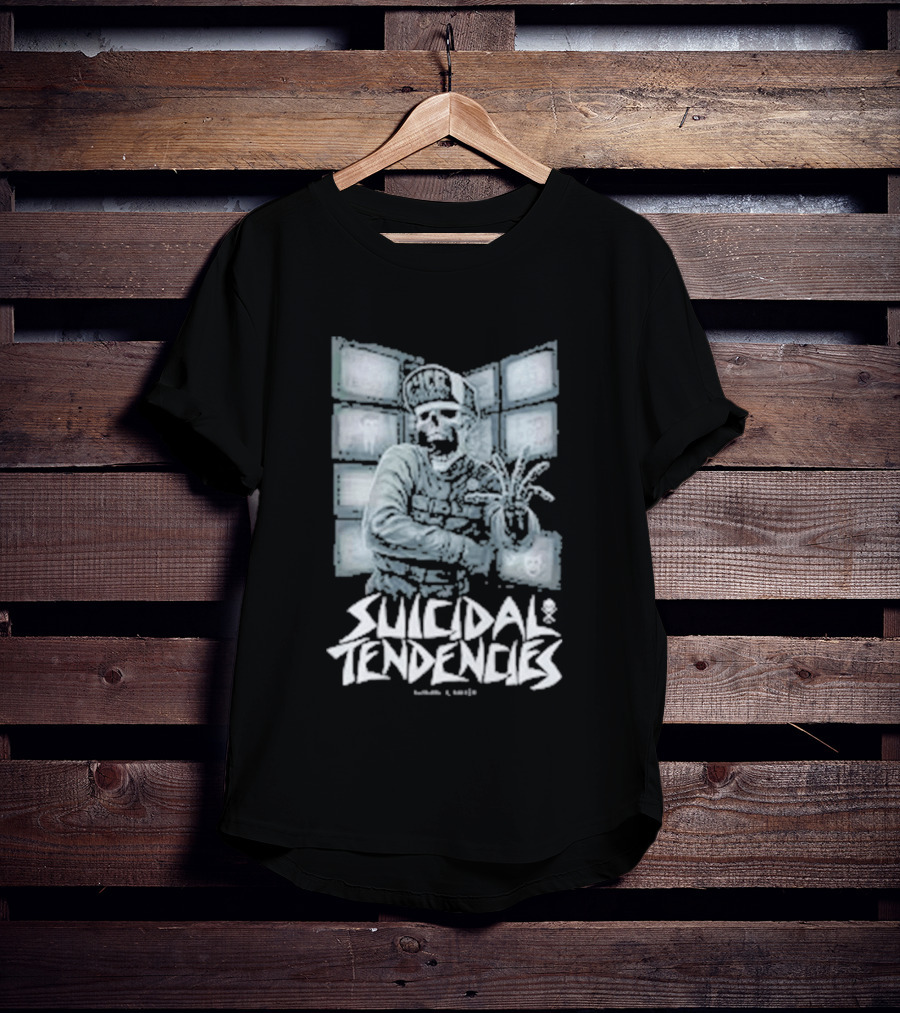 Suicidal Tendencies Institutionalized Skeleton Holding Beaker By Jim 'Taz' Evans T-Shirt