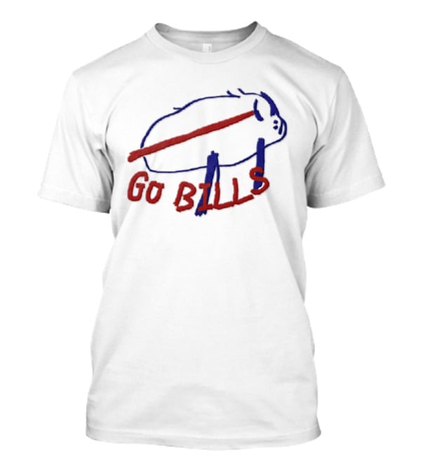 Buffalo Bills Go Bills Sketch Drawing Josh Allen T-Shirt