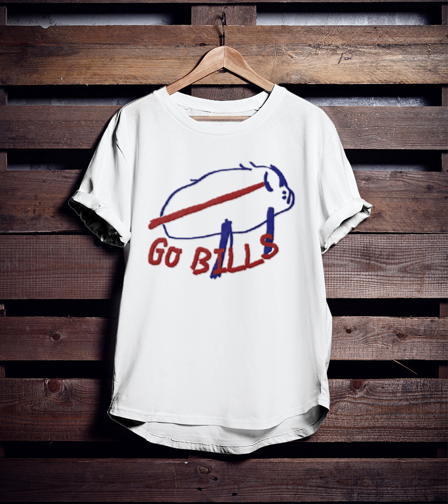 Buffalo Bills Go Bills Sketch Drawing Josh Allen T-Shirt