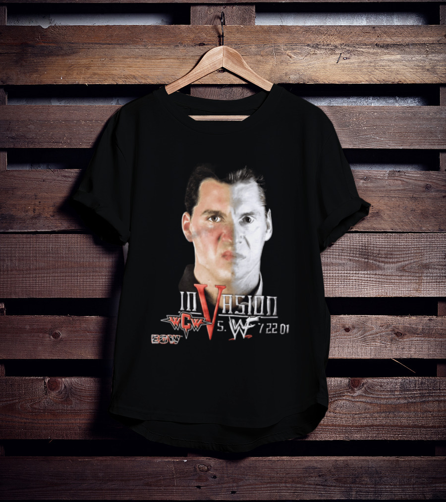 WCW Vs WWF Invasion July 22 2001 Vince McMahon ECW Wrestling Event T-Shirt