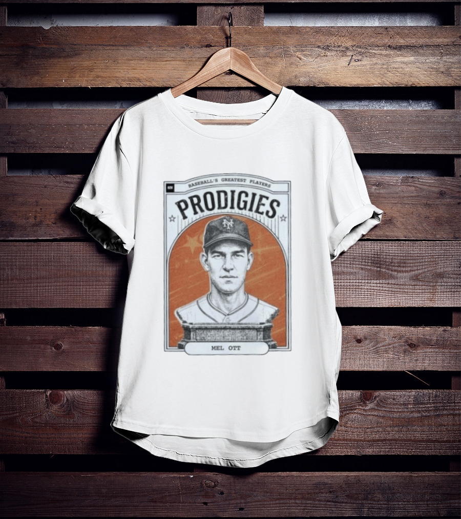 Baseball's Greatest Players Prodigies Mel Ott Vintage NY Landmark T-Shirt