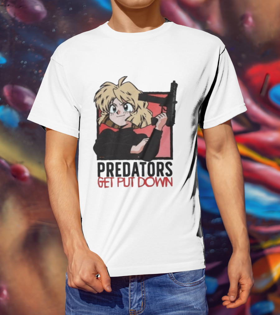 Predators Get Put Down Minnie May Gunsmith Cats Anime T-Shirt