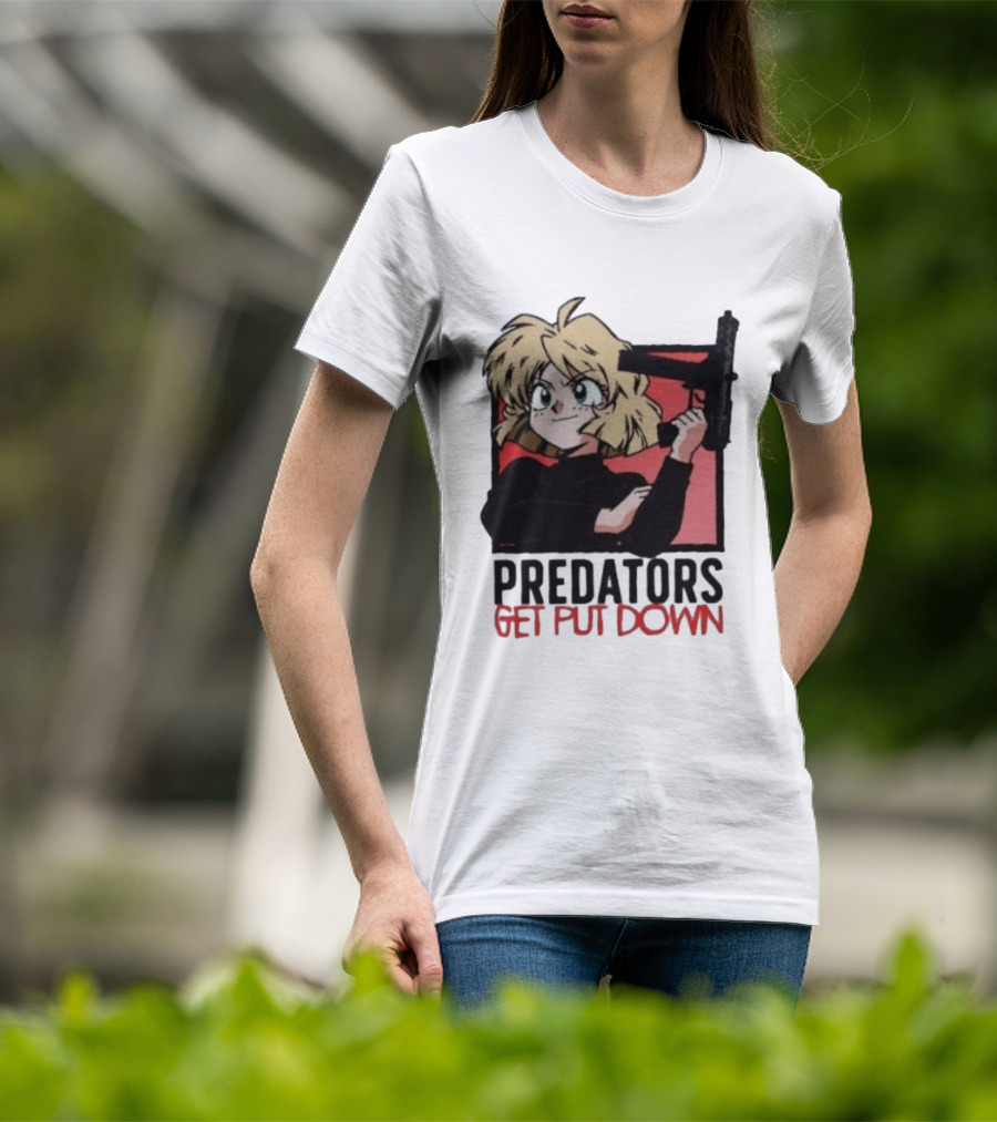 Predators Get Put Down Minnie May Gunsmith Cats Anime T-Shirt