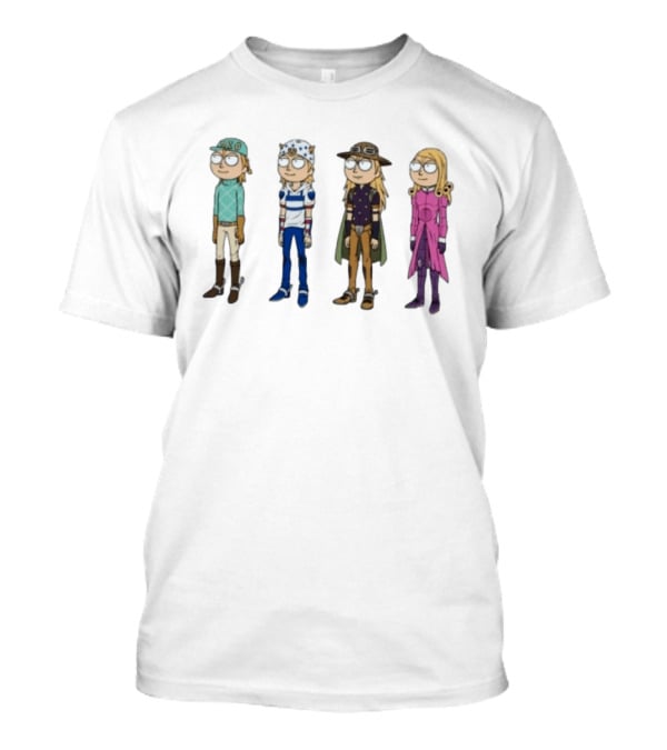 Rick And Morty JoJo's Bizarre Adventure Crossover Characters Fan T-Shirt