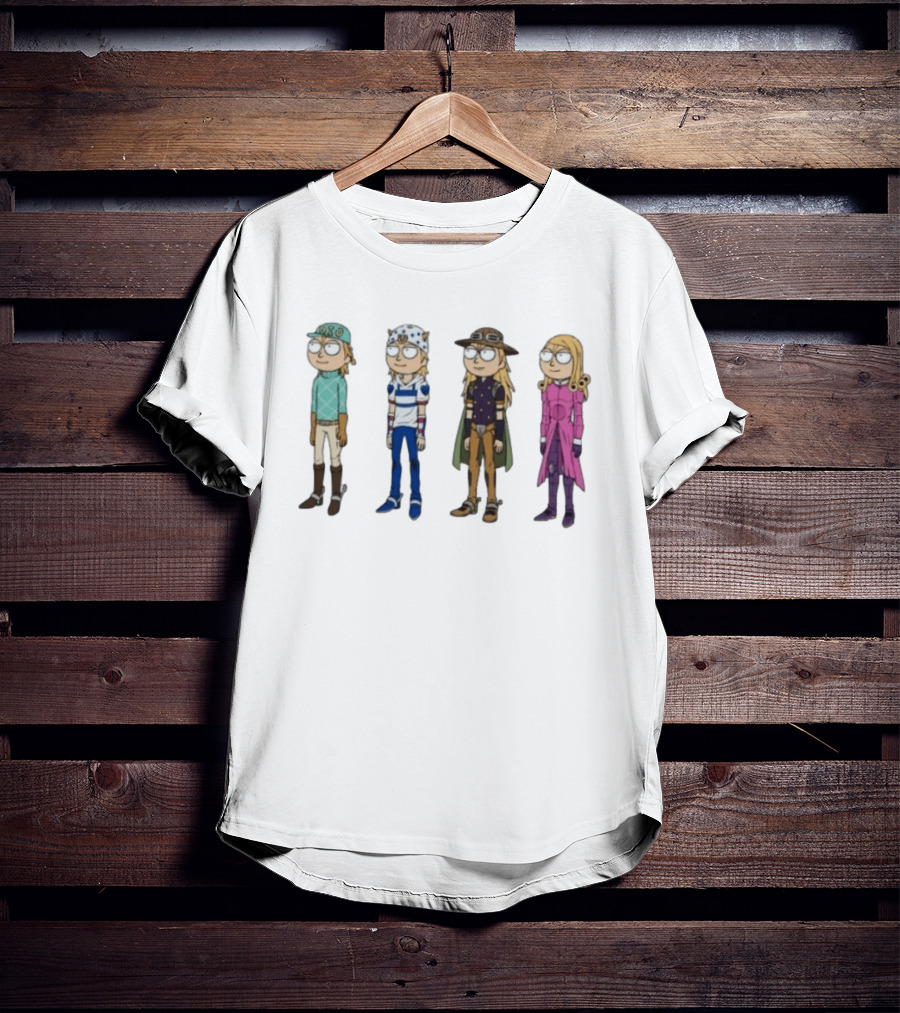 Rick And Morty JoJo's Bizarre Adventure Crossover Characters Fan T-Shirt