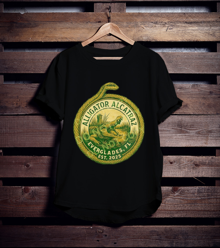Alligator Alcatraz Everglades Florida Est. 2025 Snake And Reptile T-Shirt