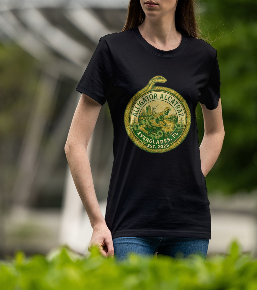 Alligator Alcatraz Everglades Florida Est. 2025 Snake And Reptile T-Shirt