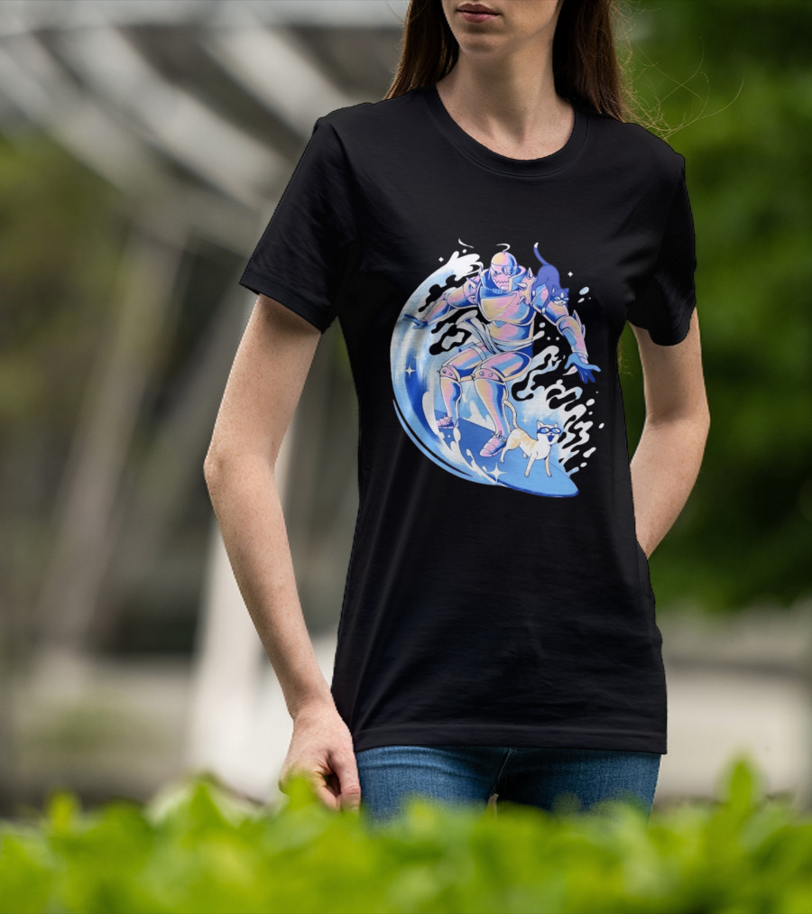 Alphonse Elric Surfing Adventure With Cool Cats On Waves T-Shirt