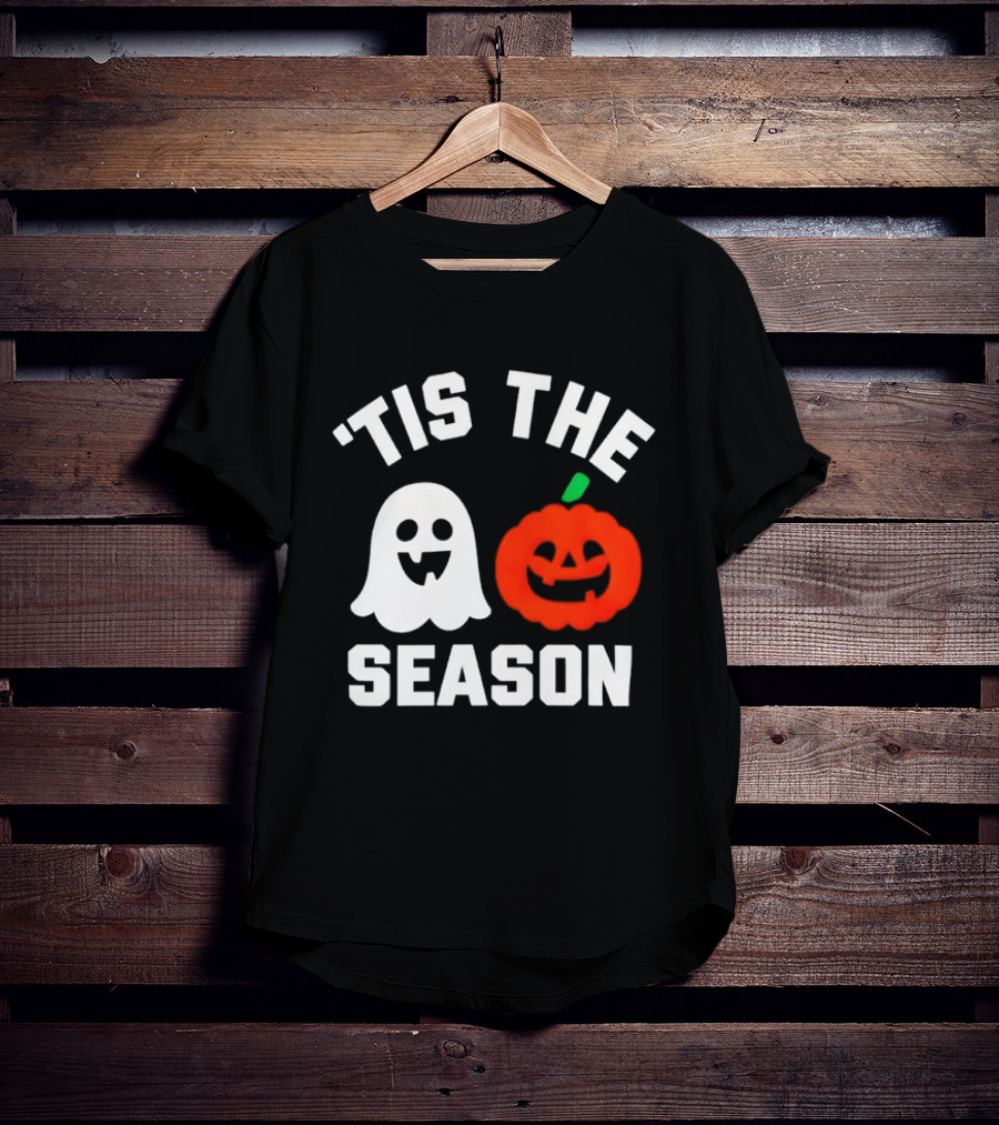 Tis The Season Ghost And Pumpkin Halloween T-Shirt