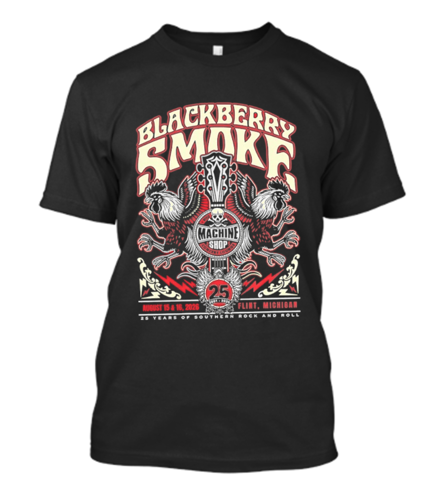 Blackberry Smoke Machine Shop Flint Michigan 25 Years Of Southern Rock And Roll T-Shirt