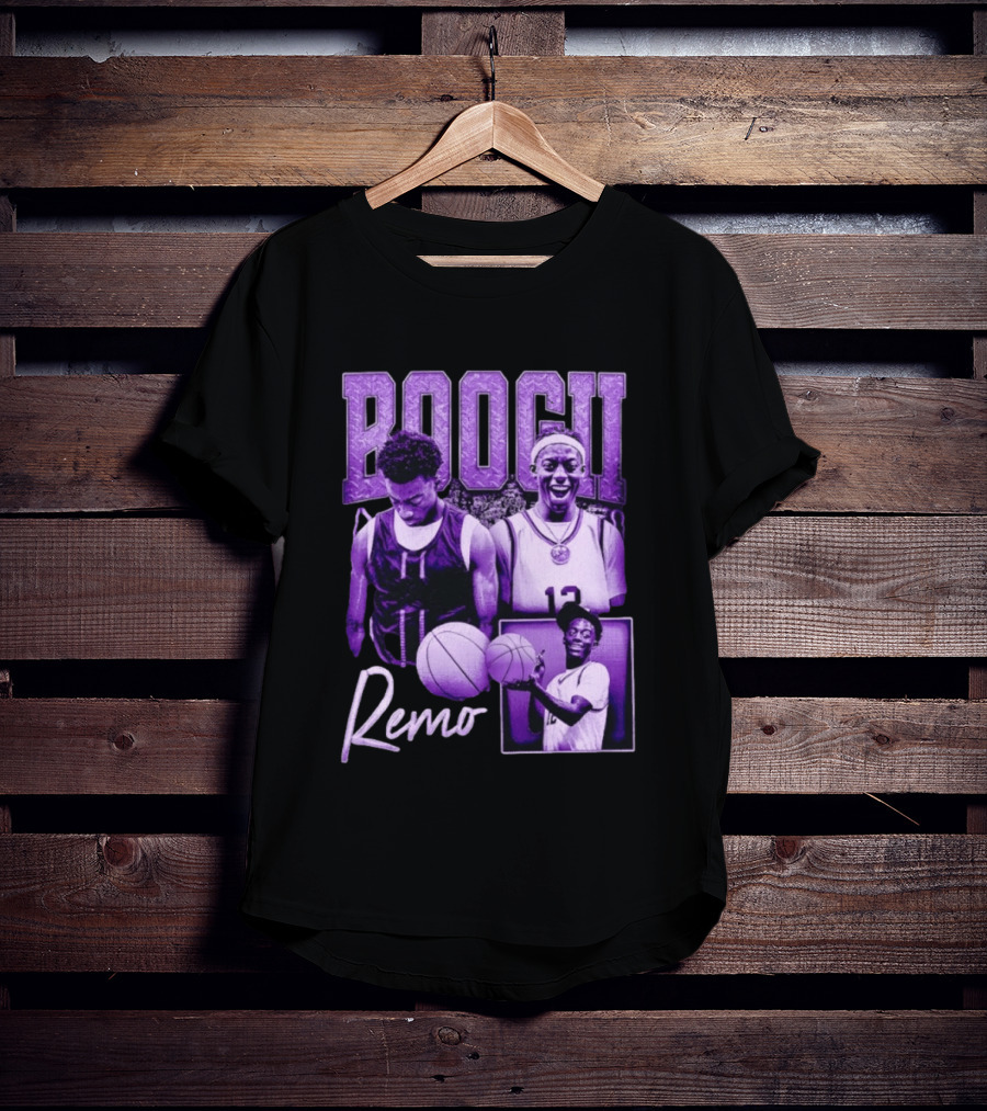 Boogii Remo 12 Basketball Player Retro Style Purple Aesthetic T-Shirt