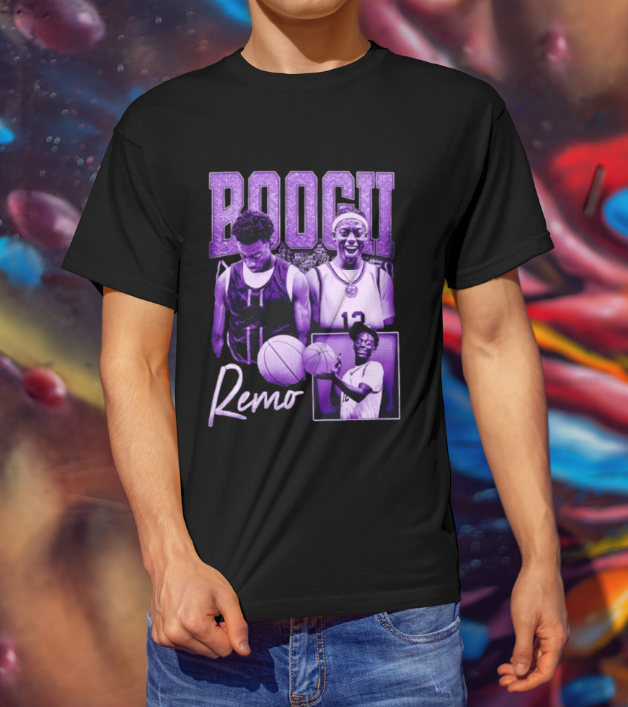 Boogii Remo 12 Basketball Player Retro Style Purple Aesthetic T-Shirt
