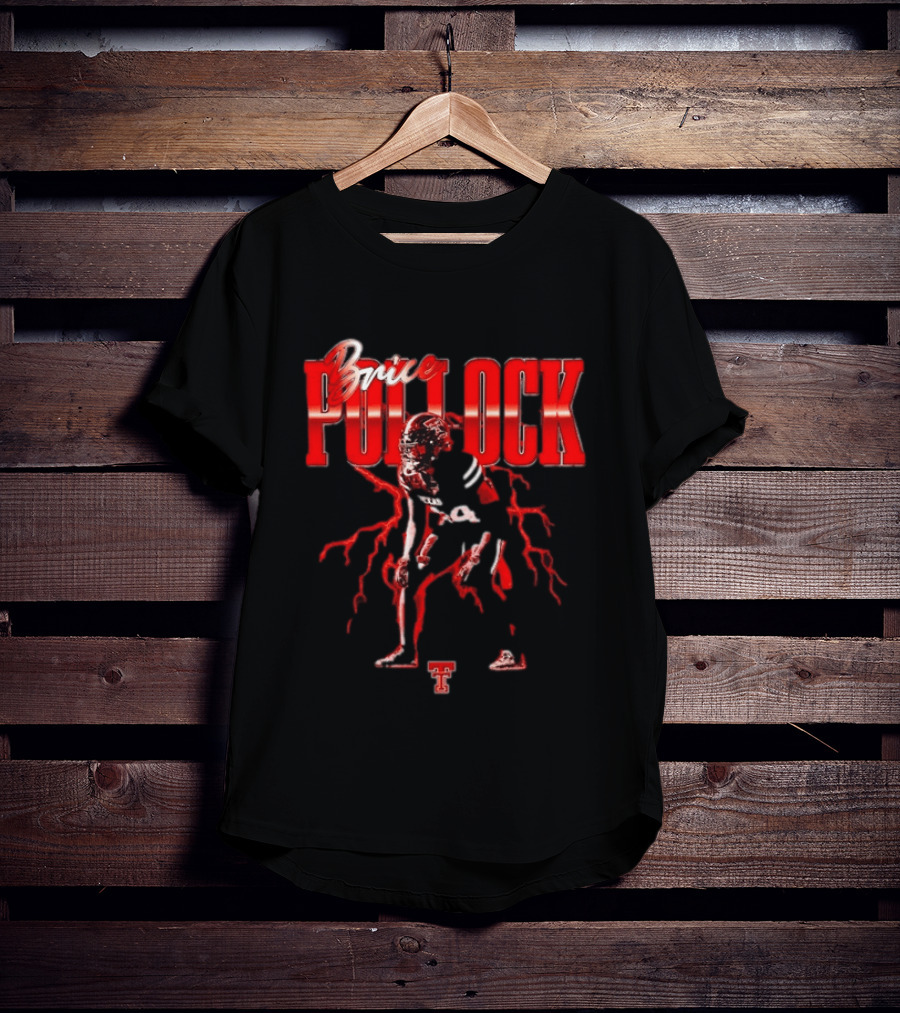 Brice Pollock Texas Tech Red Raiders Football Player Art With Team T-Shirt