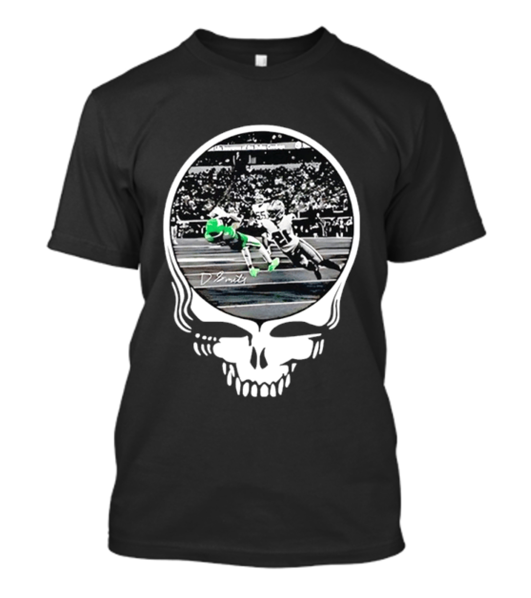 DeVonta Smith Philadelphia Eagles Football Action Skull T-Shirt
