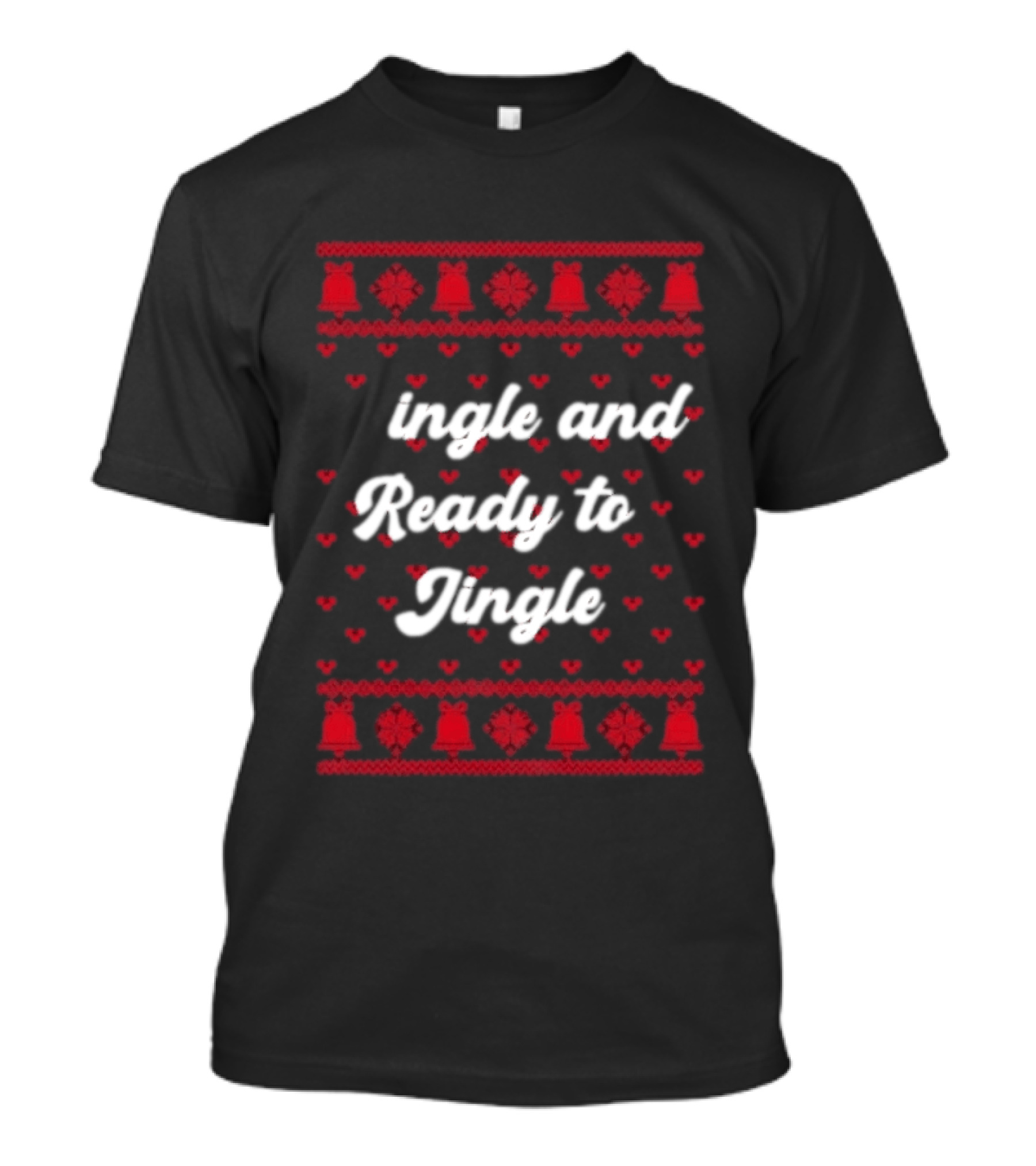 Single And Ready To Jingle Ugly Holiday Christmas Bells Hearts T-Shirt