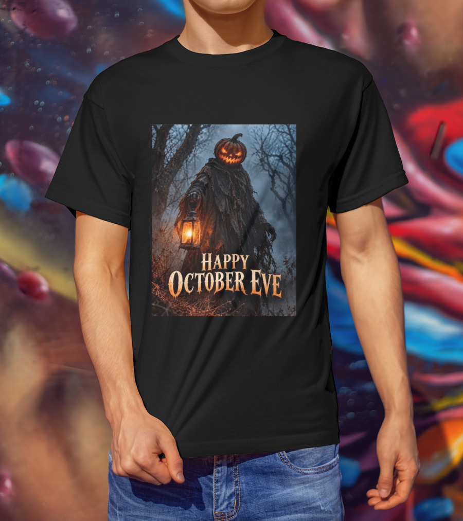 Happy October Eve Halloween Pumpkin Lantern Vibes T-Shirt