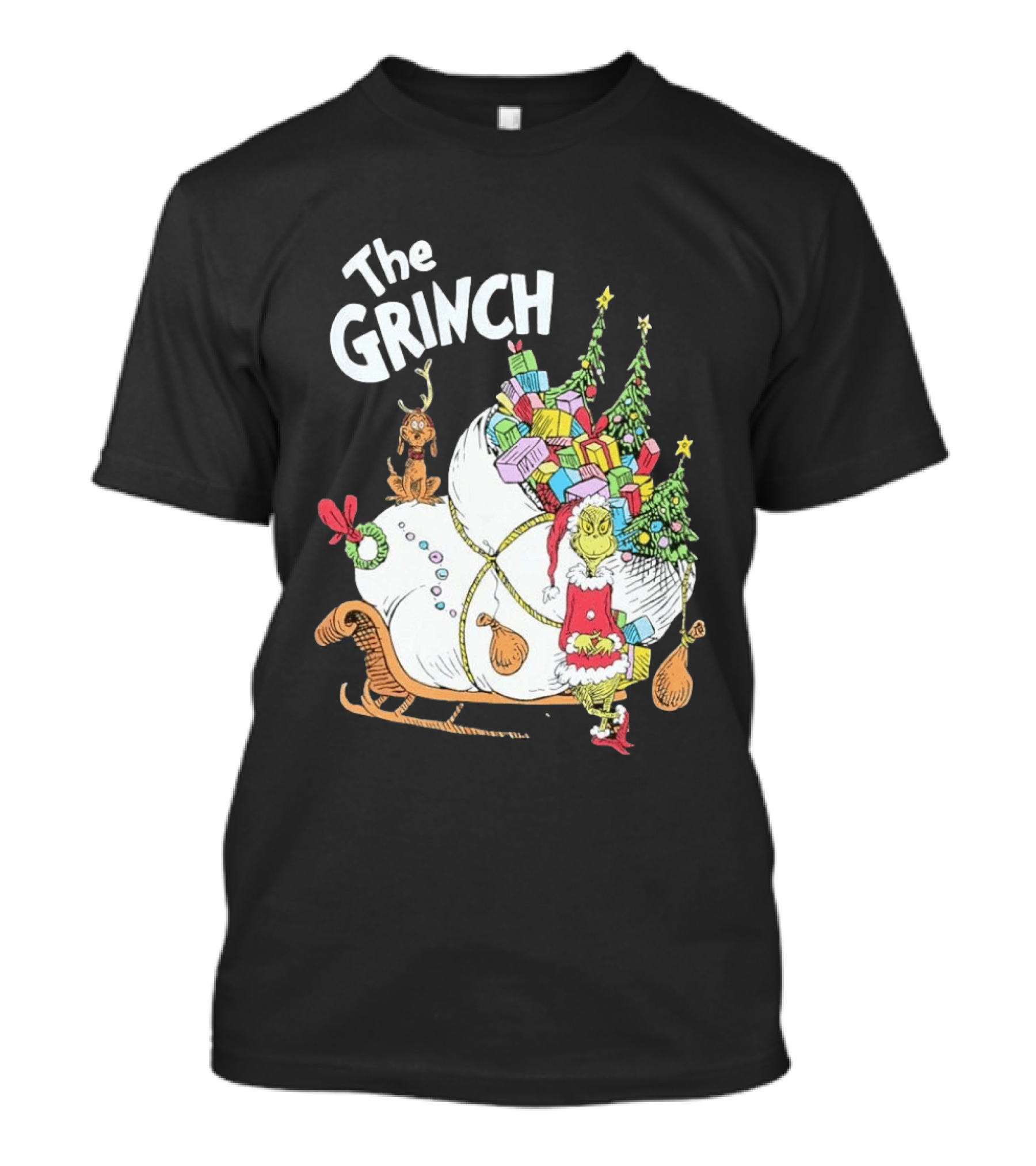The Grinch Christmas Sleigh With Max And Presents T-Shirt