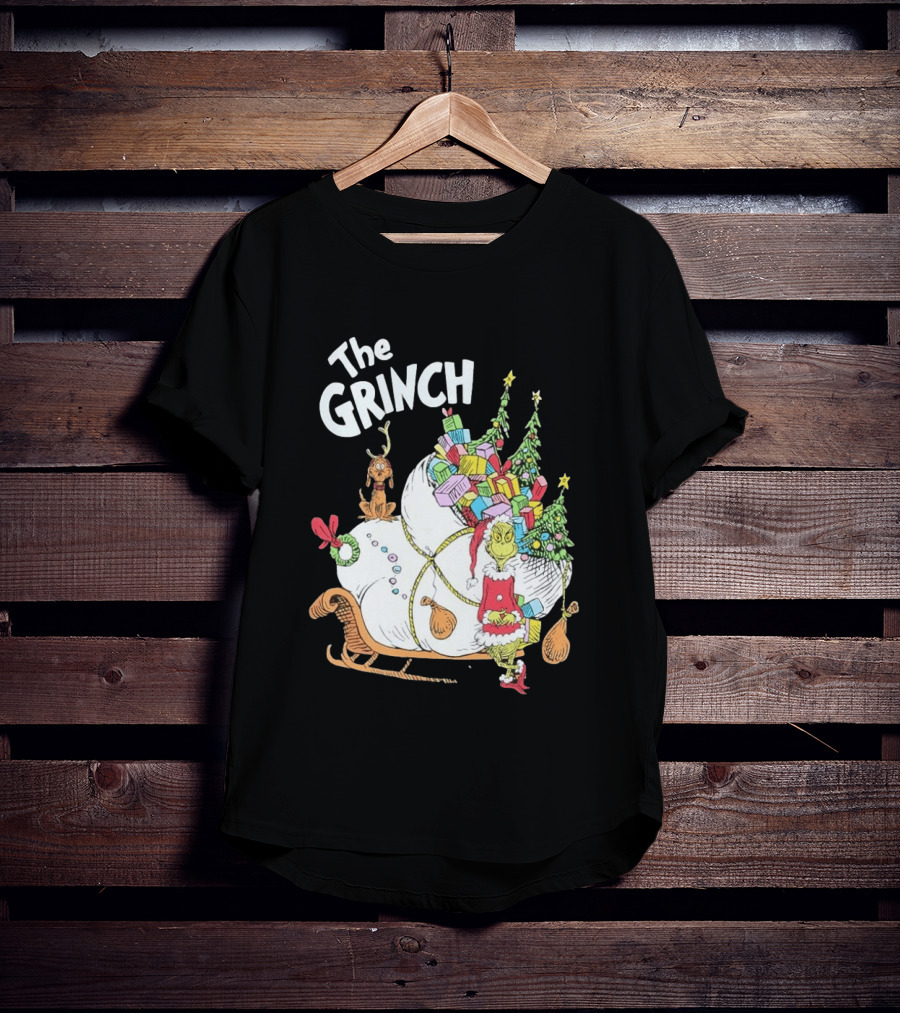 The Grinch Christmas Sleigh With Max And Presents T-Shirt
