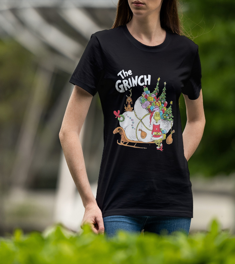 The Grinch Christmas Sleigh With Max And Presents T-Shirt