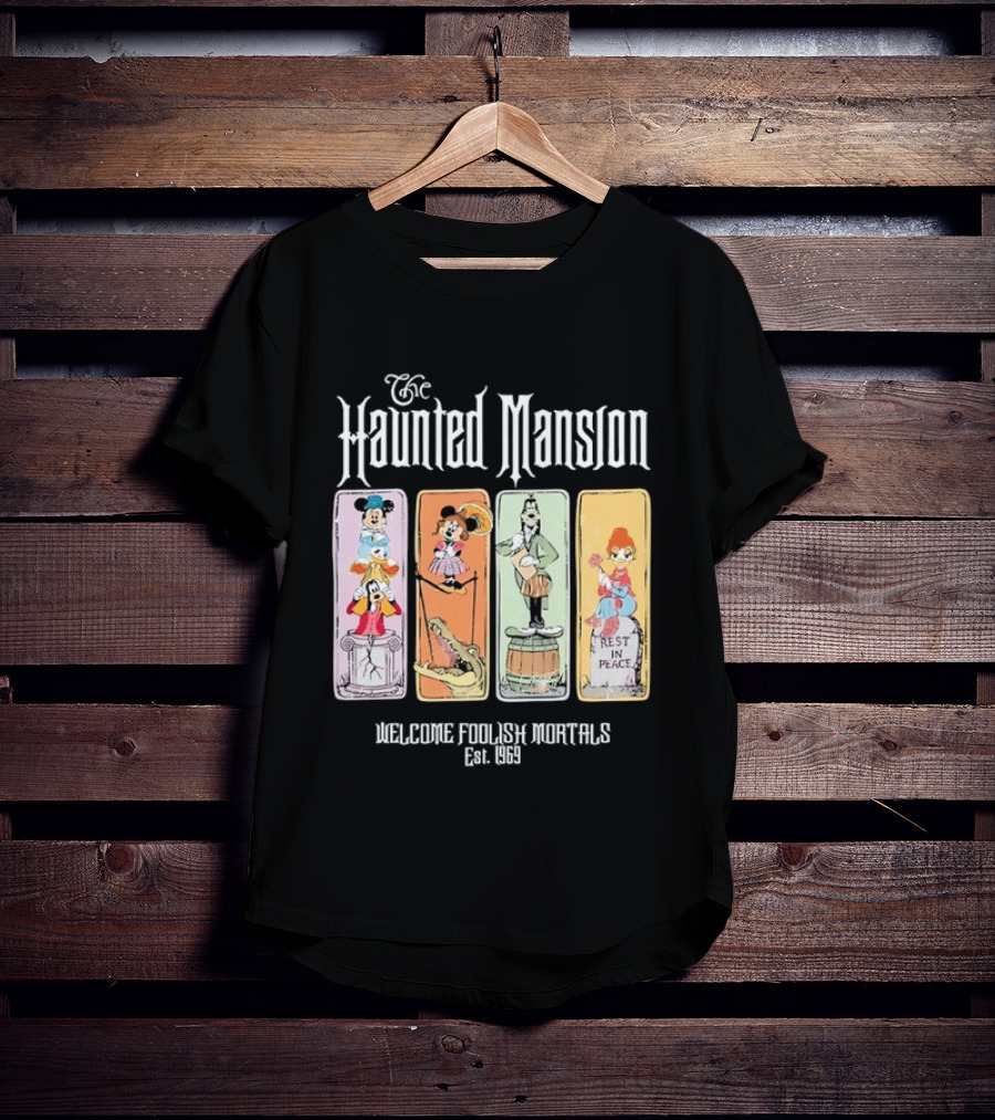 The Haunted Mansion Welcome Foolish Mortals Est 1969 Distressed T-Shirt