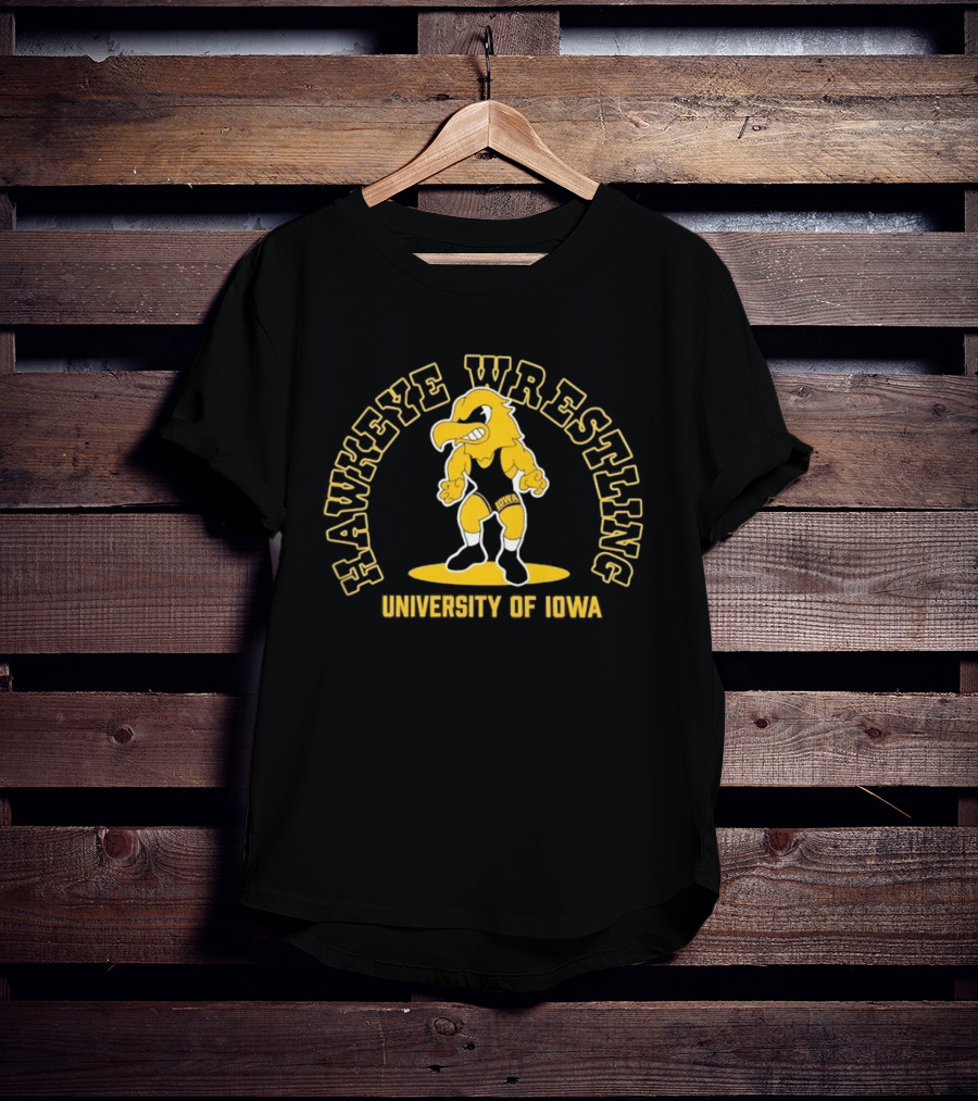 University Of Iowa Hawkeye Wrestling Bold Gold T-Shirt