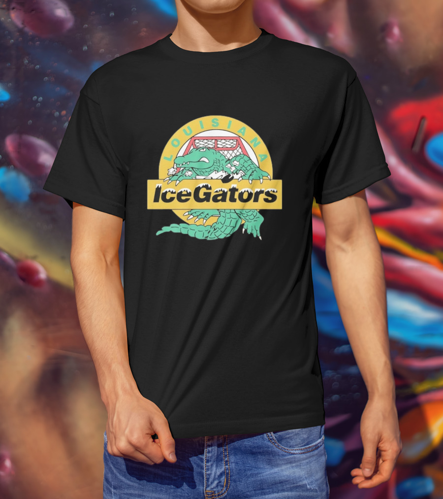 Louisiana IceGators Hockey Team Alligator And Net T-Shirt