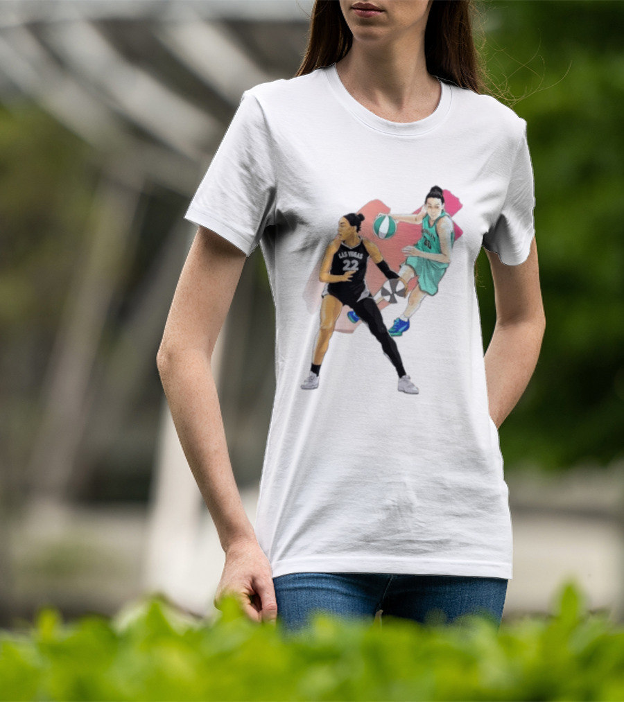 Las Vegas A'ja Wilson 22 And Brooklyn Breanna Stewart 30 T-Shirt