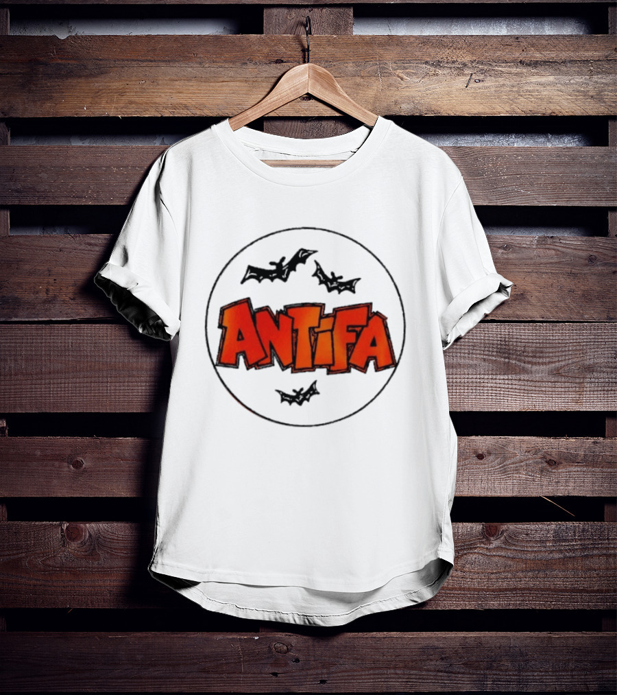 Antifa Spooky Halloween Bat Bats Political T-Shirt