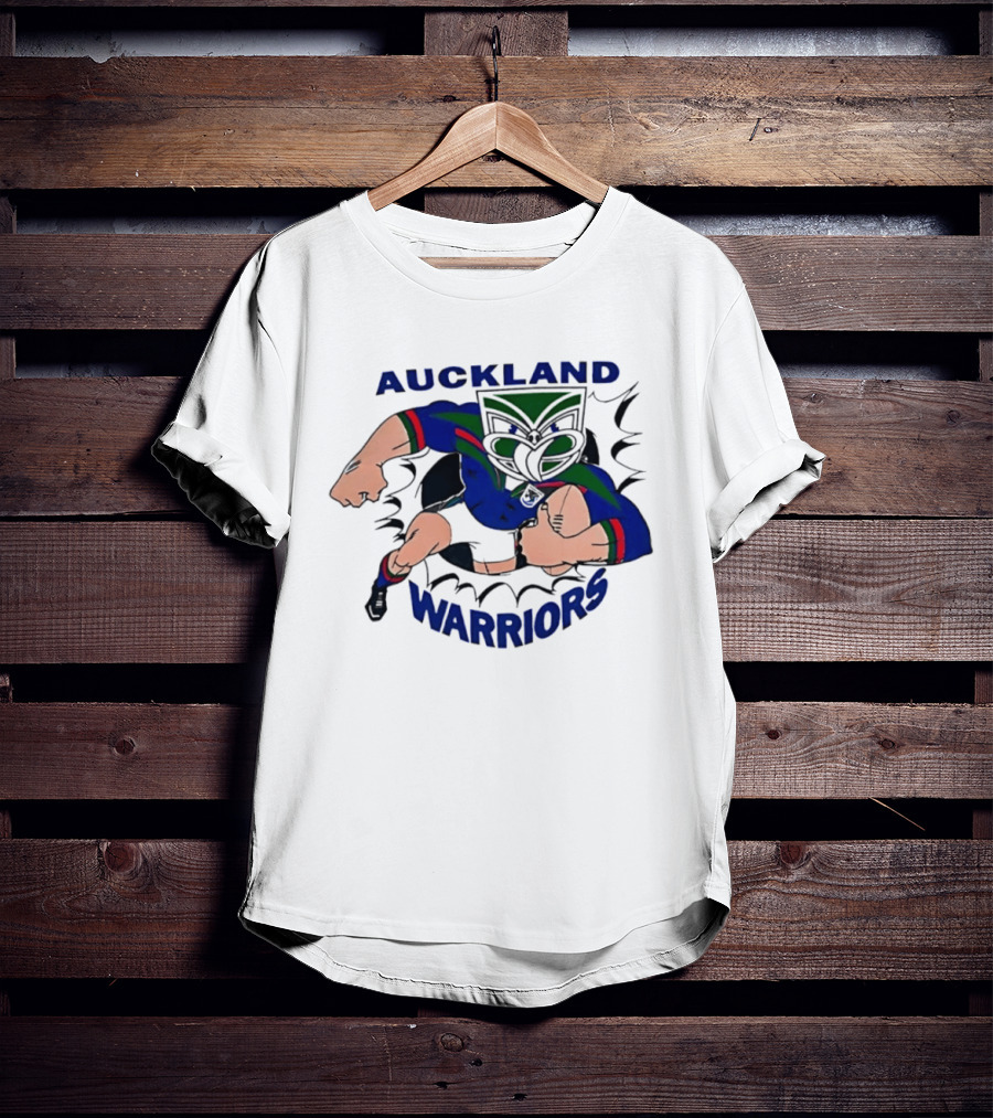 Auckland Warriors Rugby League Team Powerful Mascot Action T-Shirt