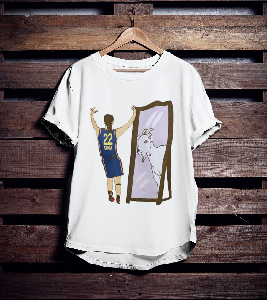 Caitlin Clark 22 Goat Indiana Fever Mirror T-Shirt