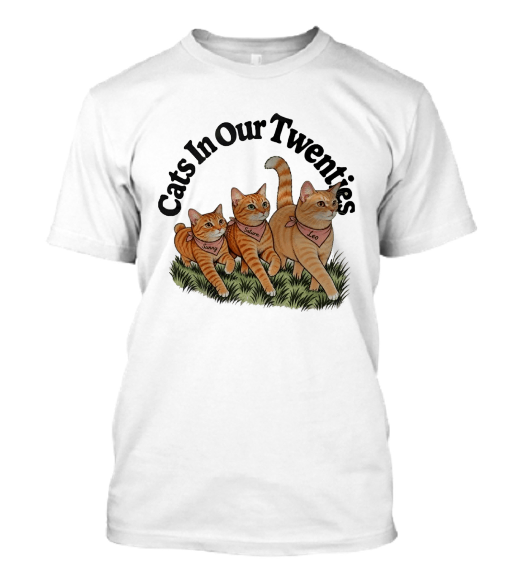 Cats In Our Twenties Sunny Saturn Leo Trio T-Shirt