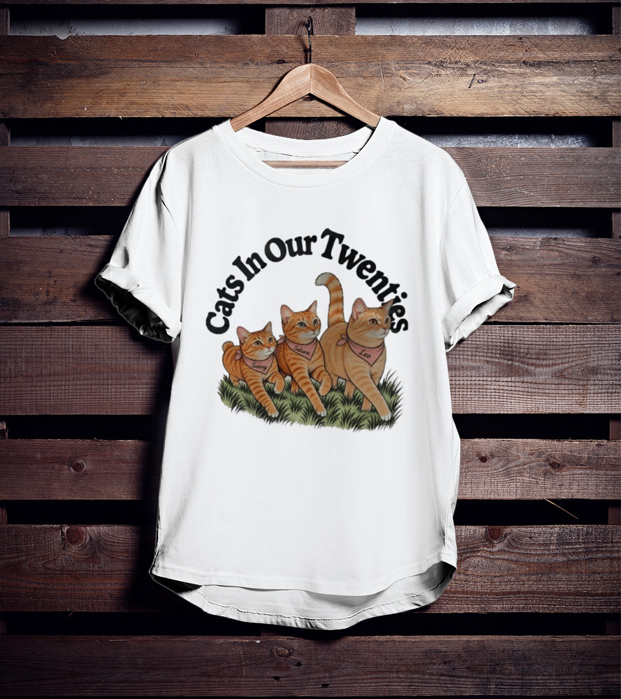 Cats In Our Twenties Sunny Saturn Leo Trio T-Shirt