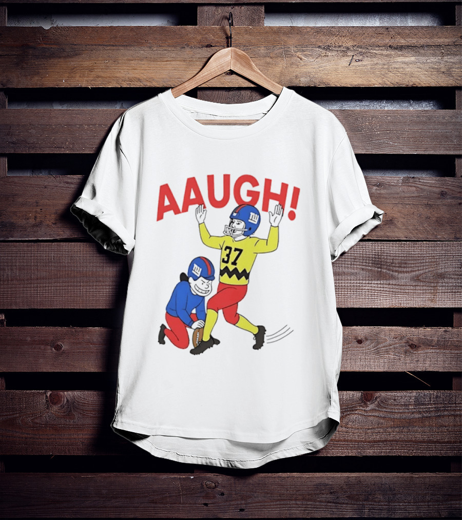 Charlie Brown New York Giants AAUGH Football 37 Peanuts Comic T-Shirt