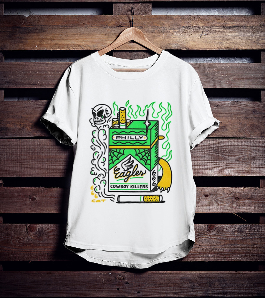 Philly Eagles Cowboy Killers 666 Cigarette Pack T-Shirt
