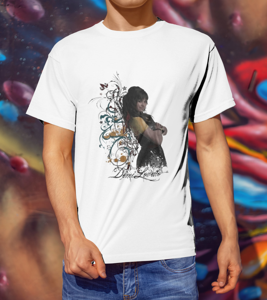 Demi Lovato Floral Music Artist Vibrant Pop Star T-Shirt