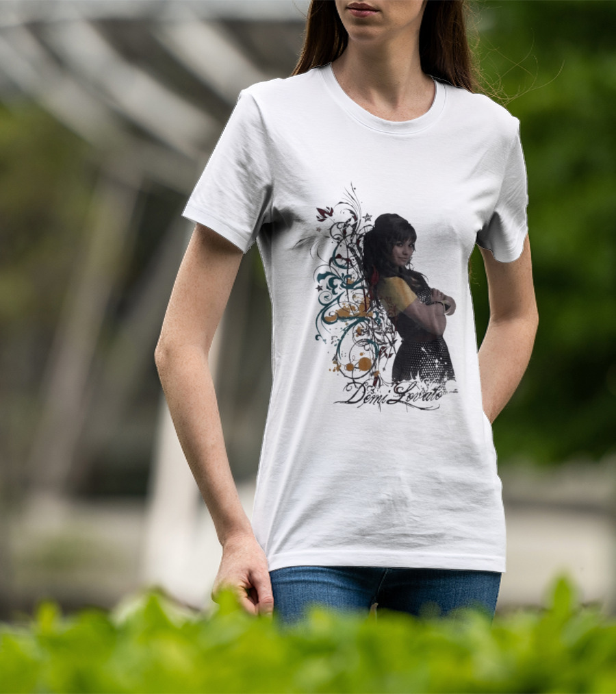 Demi Lovato Floral Music Artist Vibrant Pop Star T-Shirt
