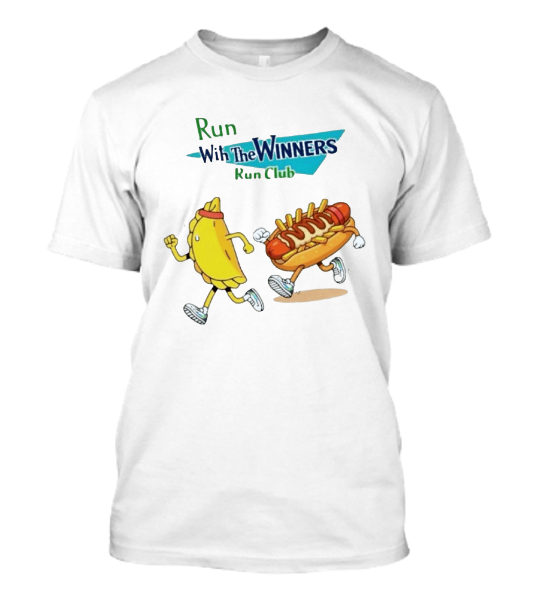 Run With The Winners Run Club Empanada And Hot Dog Race T-Shirt