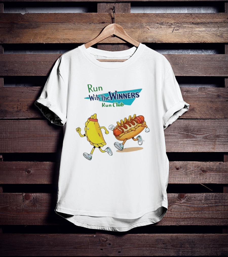 Run With The Winners Run Club Empanada And Hot Dog Race T-Shirt