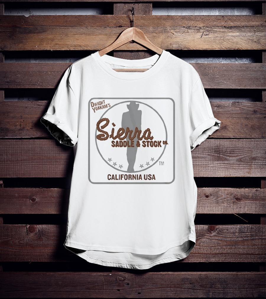 Dwight Yoakam Sierra Saddle And Stock Co California USA Cowboy Silhouette And Stars T-Shirt
