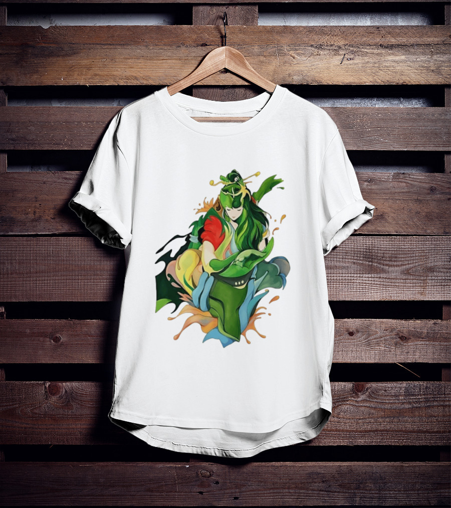 Shun Of Andromeda Saint Seiya Anime Character Art Green And Red T-Shirt