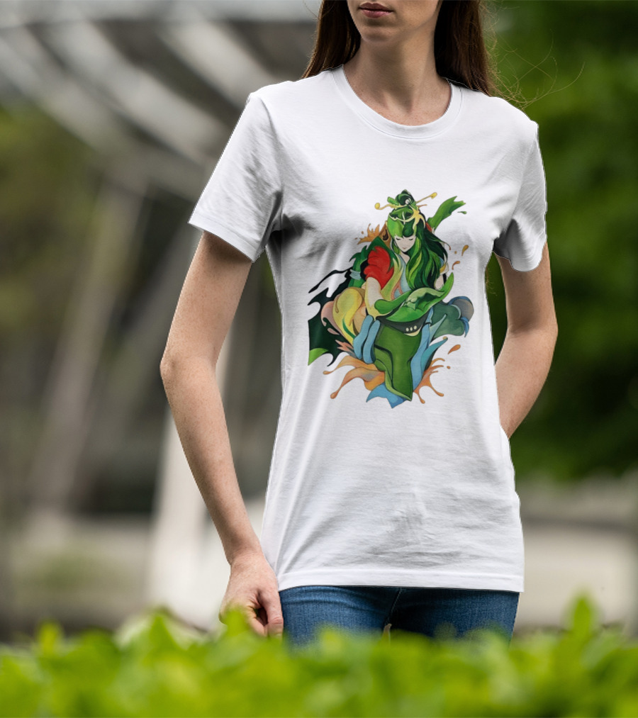 Shun Of Andromeda Saint Seiya Anime Character Art Green And Red T-Shirt