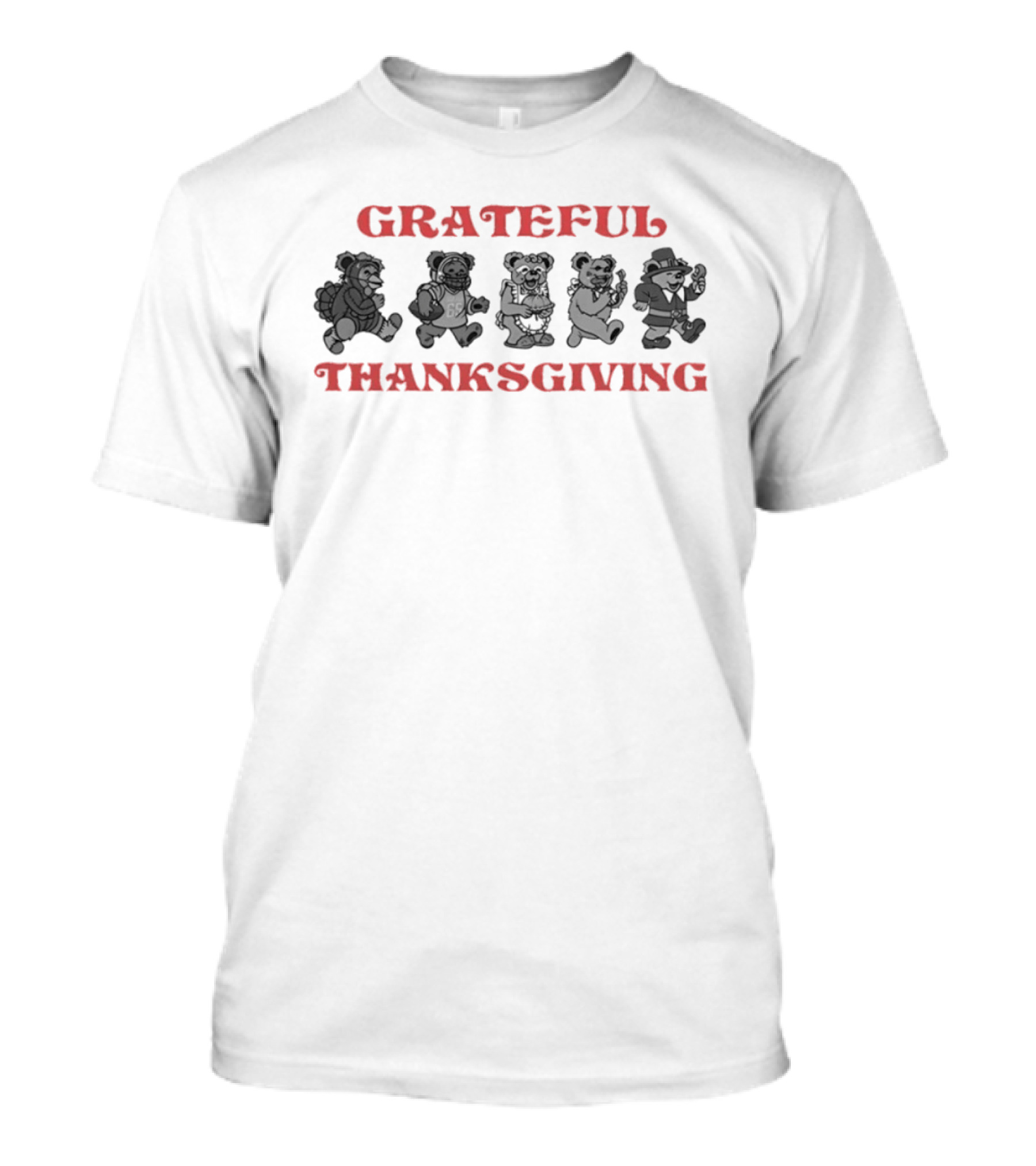 Grateful Thanksgiving Dancing Bears Rock Band Celebration T-Shirt
