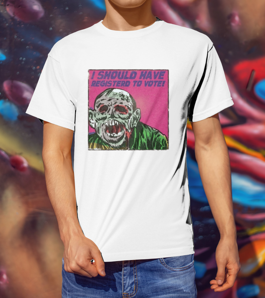 Zombie Meme I Should Have Registered To Vote תובבש Uteזחגרט Zombiebo T-Shirt