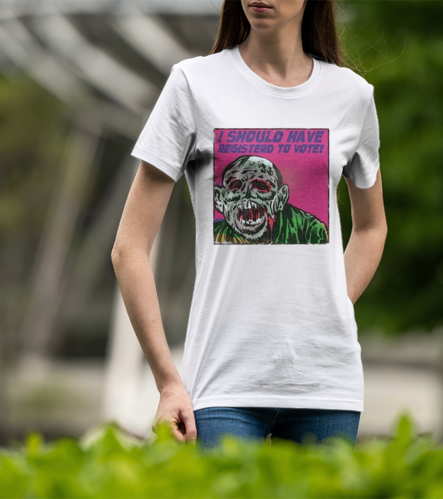 Zombie Meme I Should Have Registered To Vote תובבש Uteזחגרט Zombiebo T-Shirt