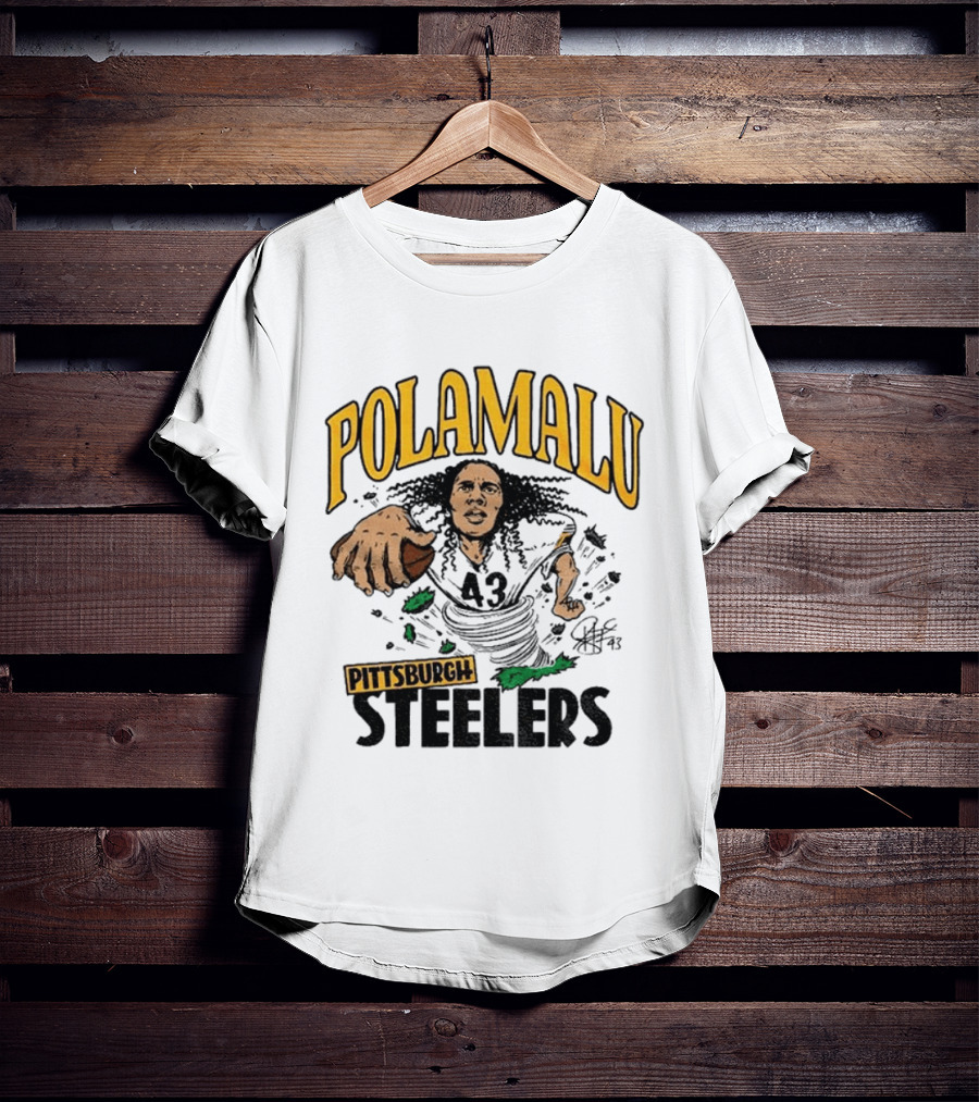 Polamalu Pittsburgh Steelers Caricature Player Number 43 T-Shirt