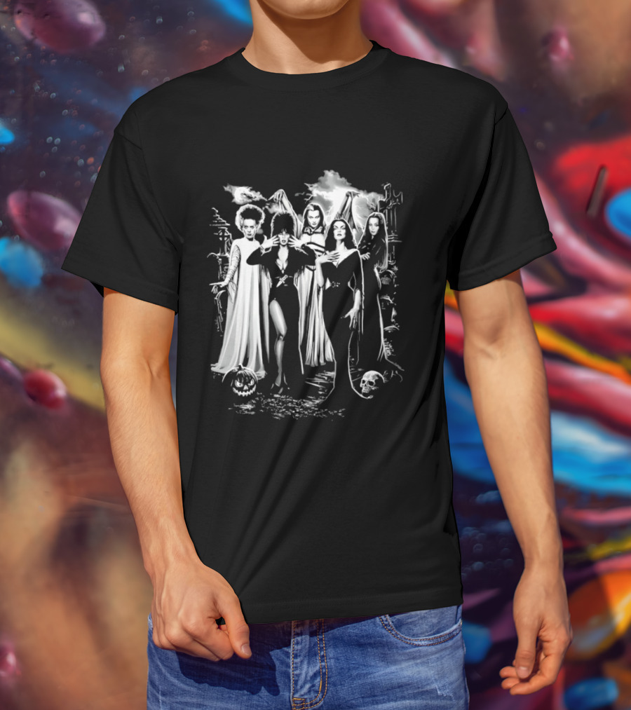 Bride Of Frankenstein Lily Munster Morticia Addams Vampira Gothic Horror T-Shirt