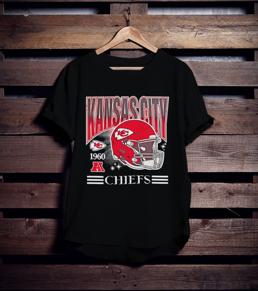 Kansas City Chiefs 1960 Red Helmet Distressed AFC T-Shirt