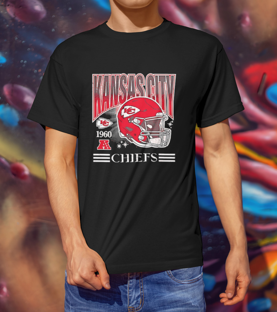 Kansas City Chiefs 1960 Red Helmet Distressed AFC T-Shirt